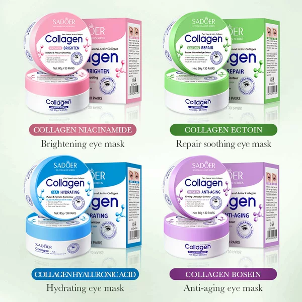All-English SADOER Collagen Hyaluronic Acid Eye Mask, Hydrating, Moisturizing, Anti-Wrinkle Eye Mask, Skincare Products Wholesale