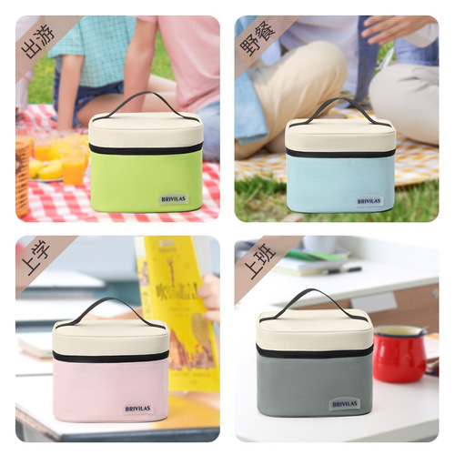 New Dopamine Small Square Meal Bag with Colorful Stylish Preservation Ice Bag for Outdoor Picnic, Office Lunch with Insulation