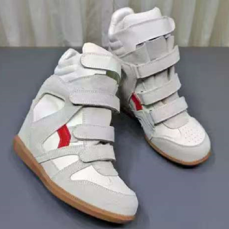 Scarpe sportive casual alte da donna con cinturino in velcro, rialzo invisibile, nuovo stile autunnale per donne minute e snellenti_voghion.com
