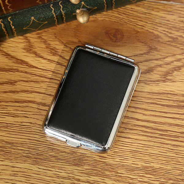Matchbox Multipurpose Metal Matchbox Small Metal Box Black Grain Leather Surface Metal Surface Matchbox Without Matches