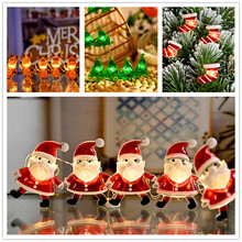 跨境led铜线灯圣诞扣件灯串老人雪人麋鹿雪花圣诞装饰灯节日彩灯