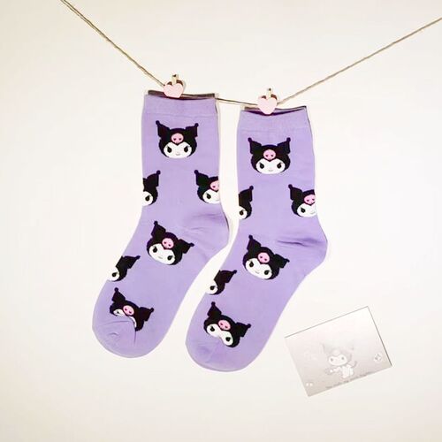 Japanese cartoon socks for women, full body cartoon style combed cotton mid-calf women's socks, cute puppy stockings for one generation