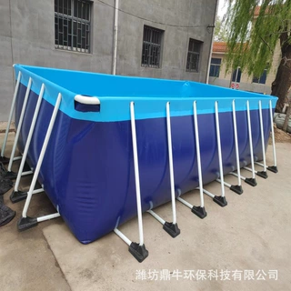工厂定制地上支架泳池 基地培训游泳训练用多人用游泳池 户外泳池