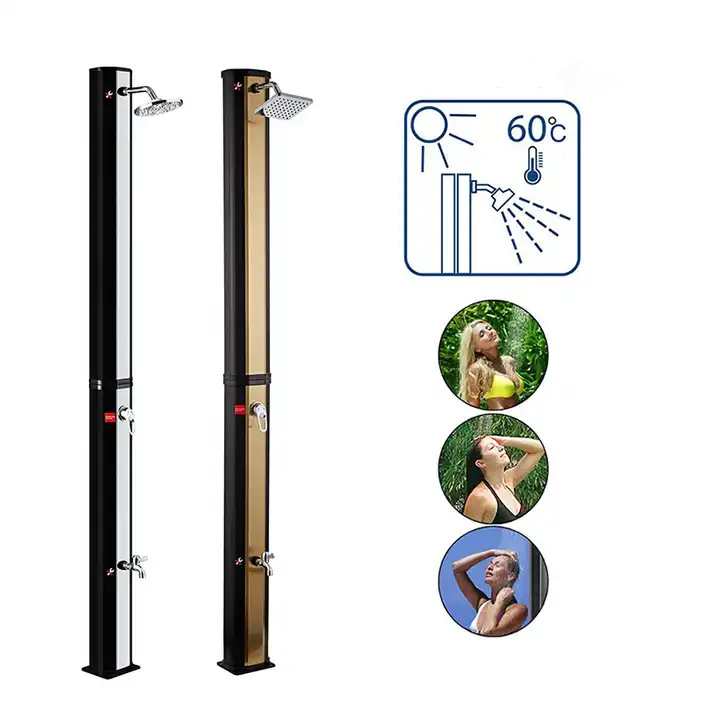 El oro Ultravioleta-resistente 35L cepilló la ducha solar del soporte de la ducha con la válvula del interruptor