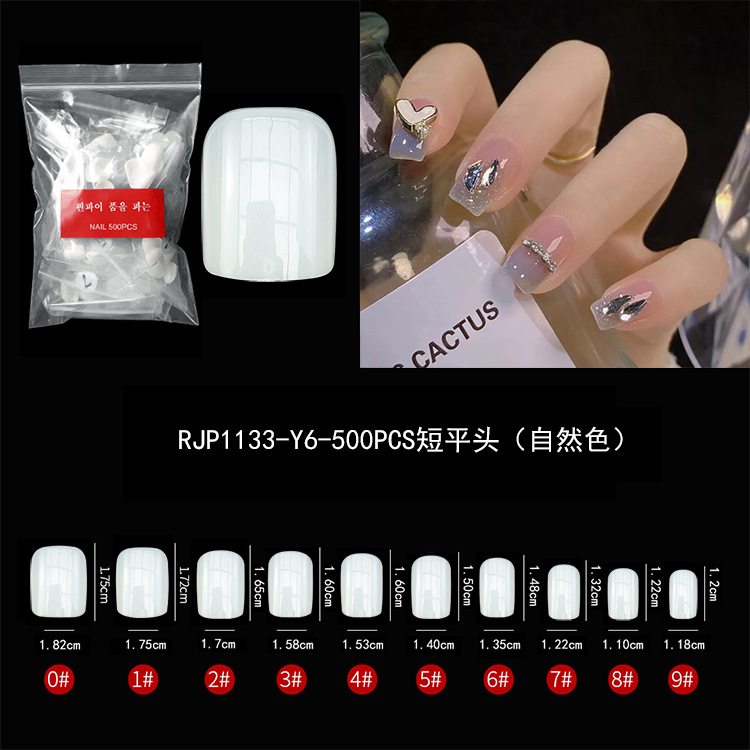 500 piezas de puntas de uñas blancas en una bolsa, varios estilos de uñas suaves sin pliegues, puntas de uñas transparentes, puntas de uñas especiales para uñas postizas. image 25