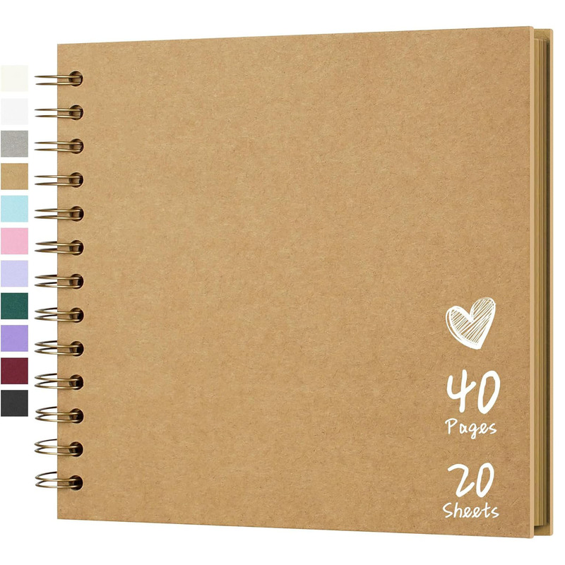 Amazon's Popular Retro Thick Kraft Paper Coil DIY Photo Album with Spring-Loaded Page-Turning Scrapbook Storage Album Amazon's Popular Retro Thick Kraft Paper Coil DIY Photo Album with Spring-Loaded Page-Turning Scrapbook Storage Album