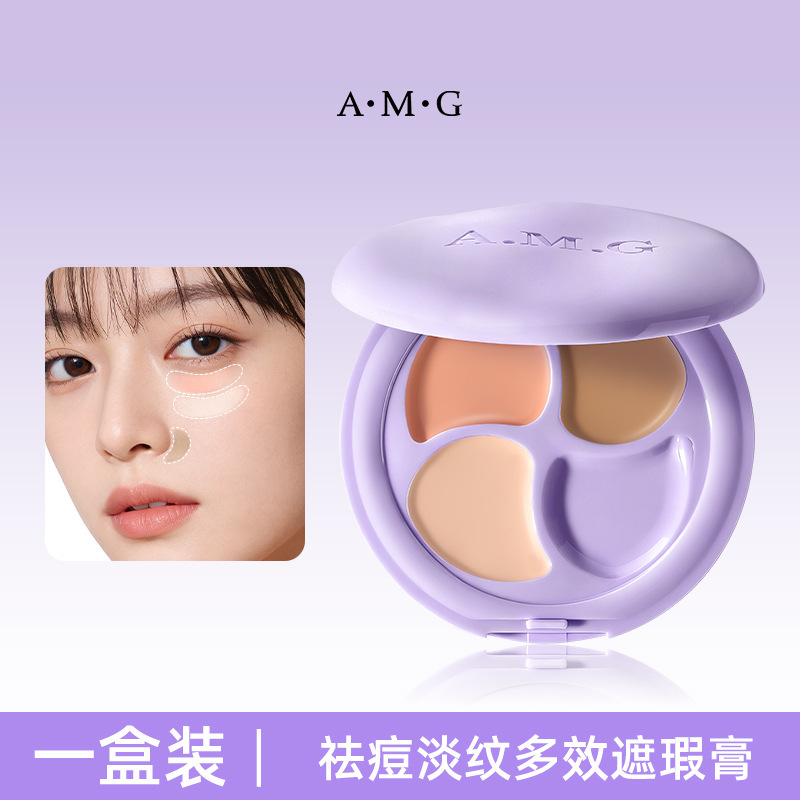 A.M.G. Acne Lights Multi-Effect Concelator Natural para cubrir las marcas de acné, círculos oscuros en los ojos, maquillaje difícil de usar, crema de base para la piel