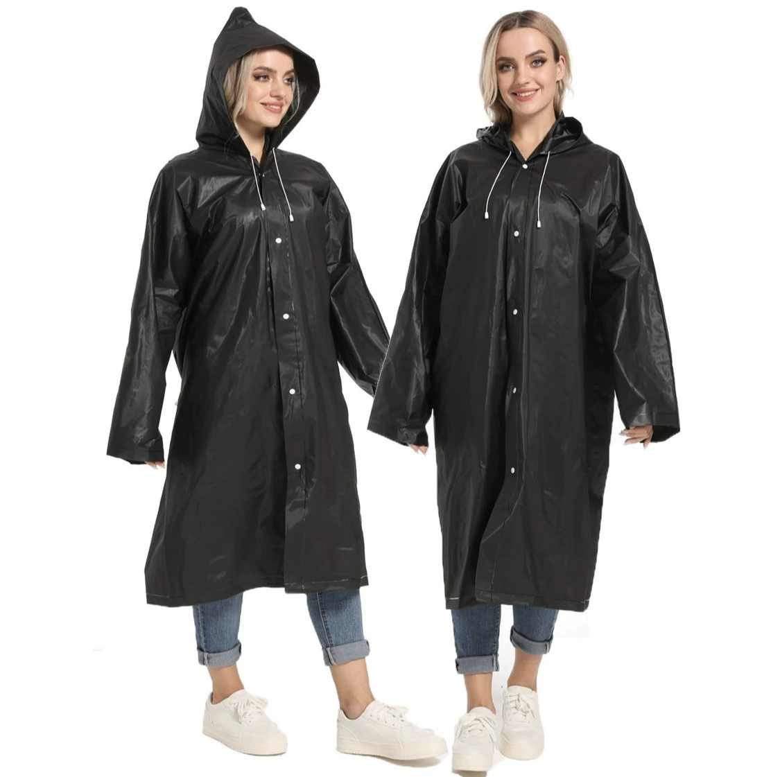 Long handheld light and thin travel raincoat for men and women for hiking, increased thickness