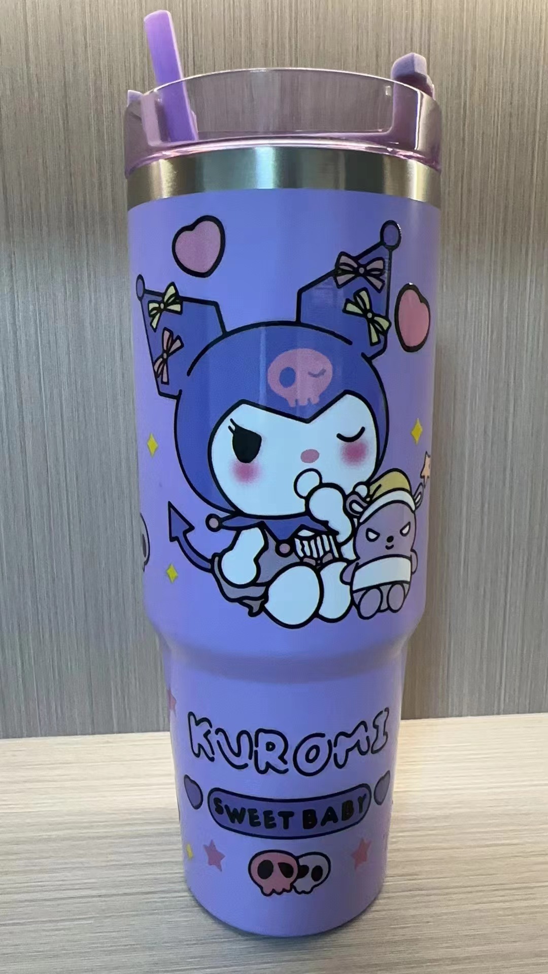 Nuevo patrón de dibujos animados taza de helado 30oz taza de coche taza de café con aislamiento al vacío de acero inoxidable 304