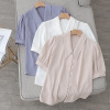 Chiffon Short sleeved shirt design puff sleeve jacket French grace shirt 2021 Thin summer