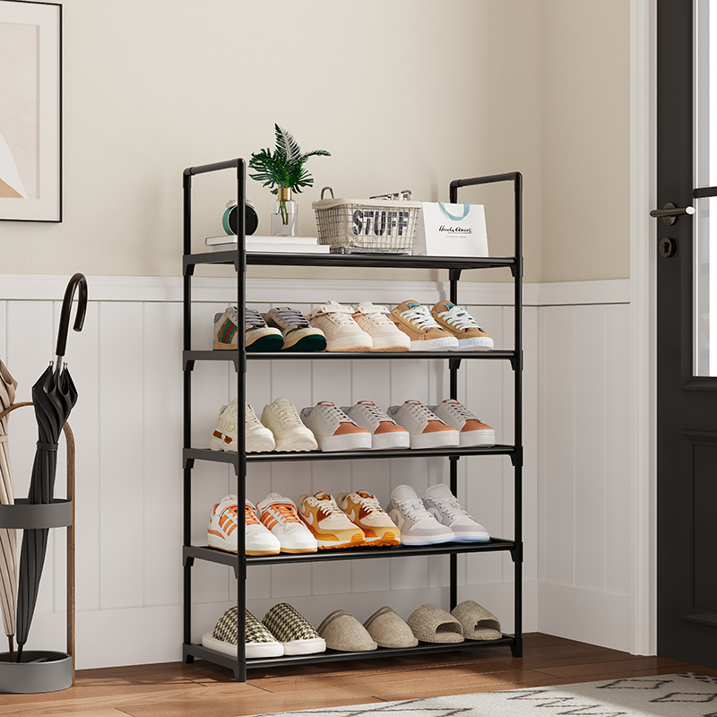 Estante de zapatos simple puerta doméstica multicapa interior hermoso alquiler zapatos armario dormitorio estrecha puerta de entrada pequeña fuerte image 1