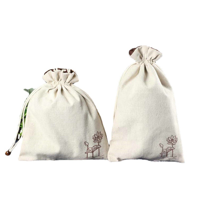 厂家批发文玩广告棉布袋DIY收纳产品包装袋 大米束口棉布袋印LOGO