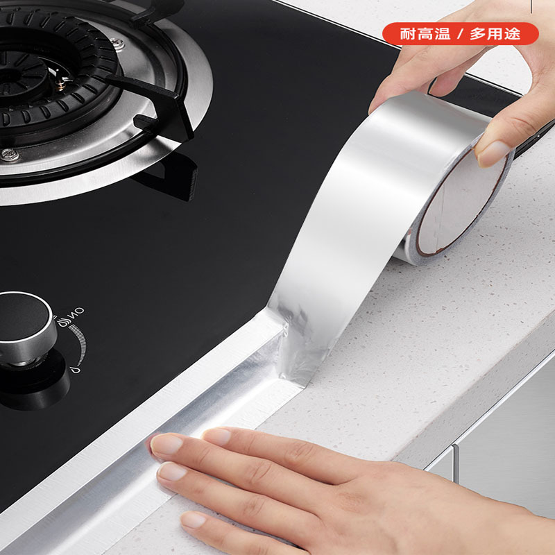 Cinta de papel de aluminio inodoro costura cinta a prueba de moho cocina impermeable a prueba de aceite aislamiento térmico a la tracción cinta resistente a altas temperaturas