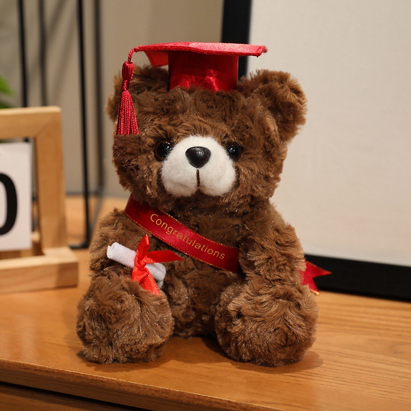 Doctor sombrero oso muñeca doctor oso de peluche de juguete graduación oso muñeca graduación temporada regalo logo