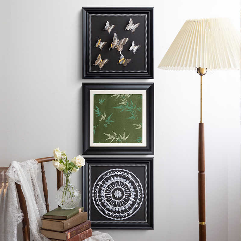 Customized Frame French Retro Black Photo Frame Table High-End A3A4 Solid Wood Picture Frame Cardboard Framed Wall Hanging Living Room