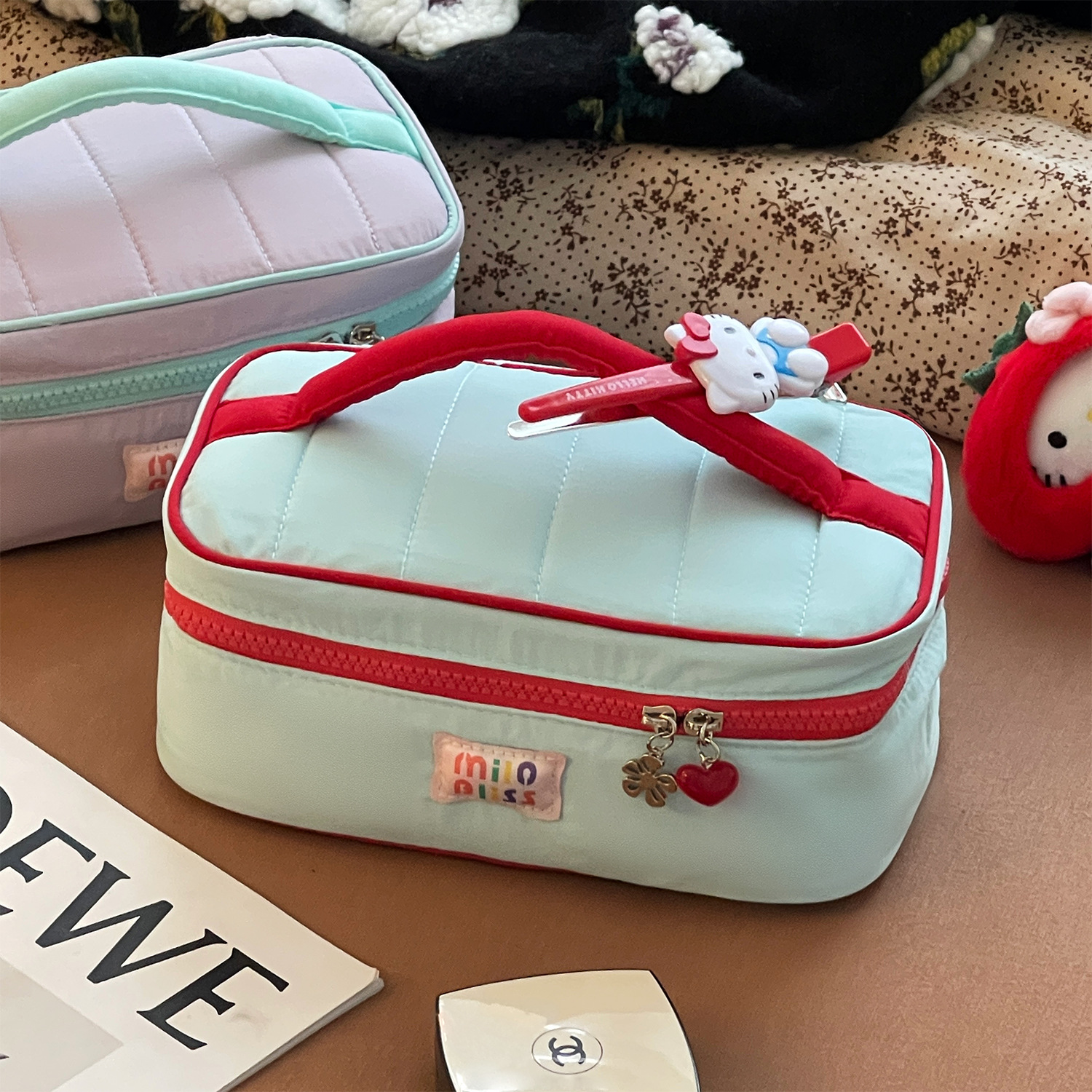 Nueva bolsa de cosméticos de dopamina de almacenamiento de gran capacidad, bolsa de almacenamiento de cosméticos de lavado portátil portátil para viajes