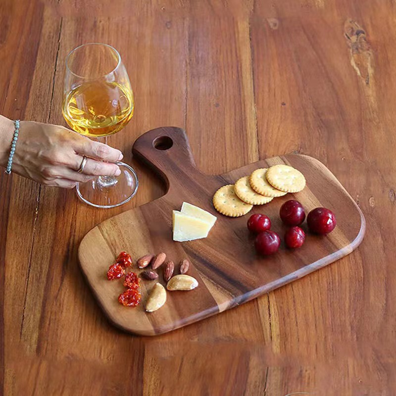 Wooden Cutting Board with Creative Handle, Hanging Chopping Board, Household Cutting Board Tray, Cheese Pizza Board, Breakfast Board