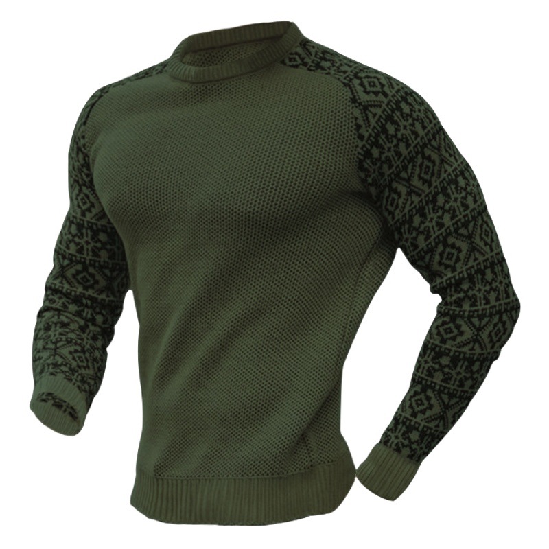 Camisa de fondo transfronteriza europea y americana de los hombres otoño pesado waffle Camiseta de manga larga Amazon casual suéter de los hombres