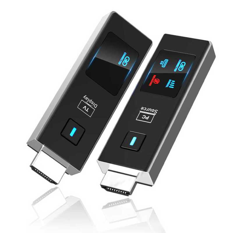 Hot-Selling Portable HDMI Wireless Transmitter and Receiver with Display Screen 50m