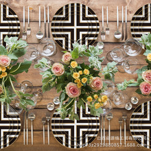 北欧骨瓷餐盘新款十字路口手绘陶瓷盘子餐厅日用圆盘餐具礼品定制