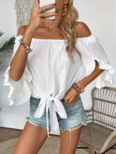 M 61762 Off-Shoulder Bow Tie Top ¶������ ŷ������羳����ѷ