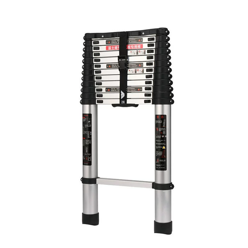 Ladder aluminum alloy telescopic ladder thickened multifunctional lift ladder bamboo ladder straight ladder artificial ladder quickly folded ladder
