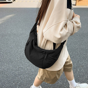 Cattle Bag Simple Casual Lightweight Dumpling Bag Shoulder Bag Japanese Style All-match Crossbody Bag Female Student Class Bag