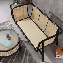 北欧白蜡木实木真藤编织沙发简约客厅家具单人双人三人组合一体