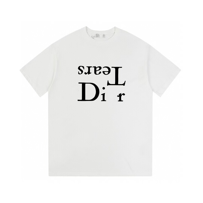 クロスボーダー 25ssCD ホームファッションブランド春夏新作落書きペイントレタープリントユニセックス純綿半袖Tシャツ|undefined