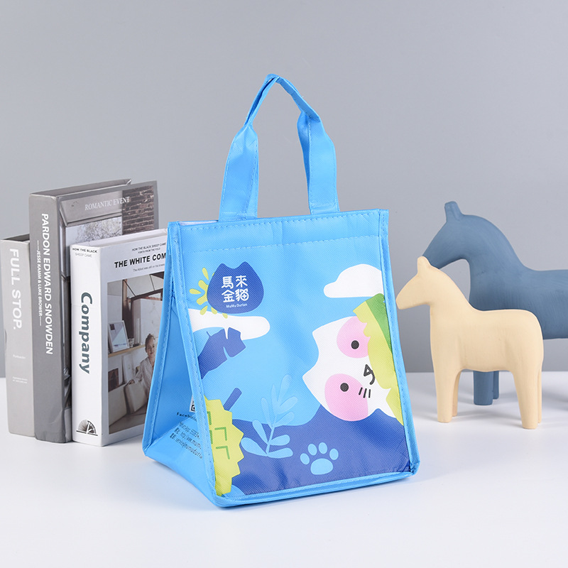 批发加厚覆膜保温袋定 做户外野餐便携冰包卡通彩印清新保温包