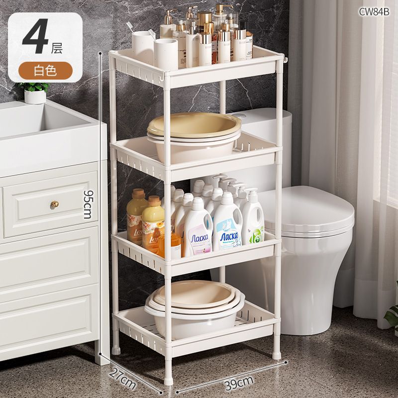 Rack de lavabo de baño, estante de almacenamiento de inodoro, estante de bañera doméstico, estante de almacenamiento de piso de plástico multicapa grueso