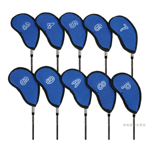 New golf iron cover nylon mesh club protective cover breathable mesh cloth head cap cover 10 pieces/set 7 colors