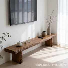中式老榆木长条凳家用客厅靠墙装饰置物凳玄关入户换鞋凳民宿长凳