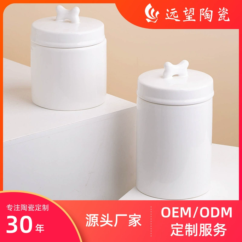 Источник производители керамики могут настроить резервуар для хранения еды для милых собак круглый с крышкой инспекционный завод Amazon New