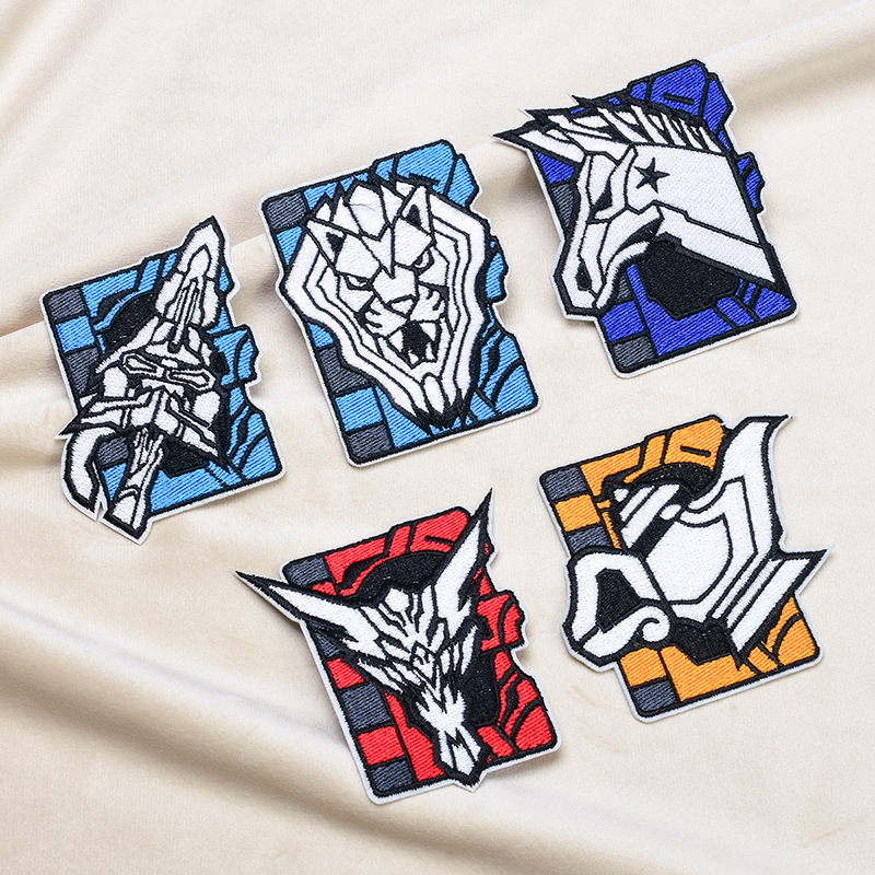 乐思高品质电脑绣花标朋克风假面徽章刺绣布贴自粘免缝补丁贴外贸