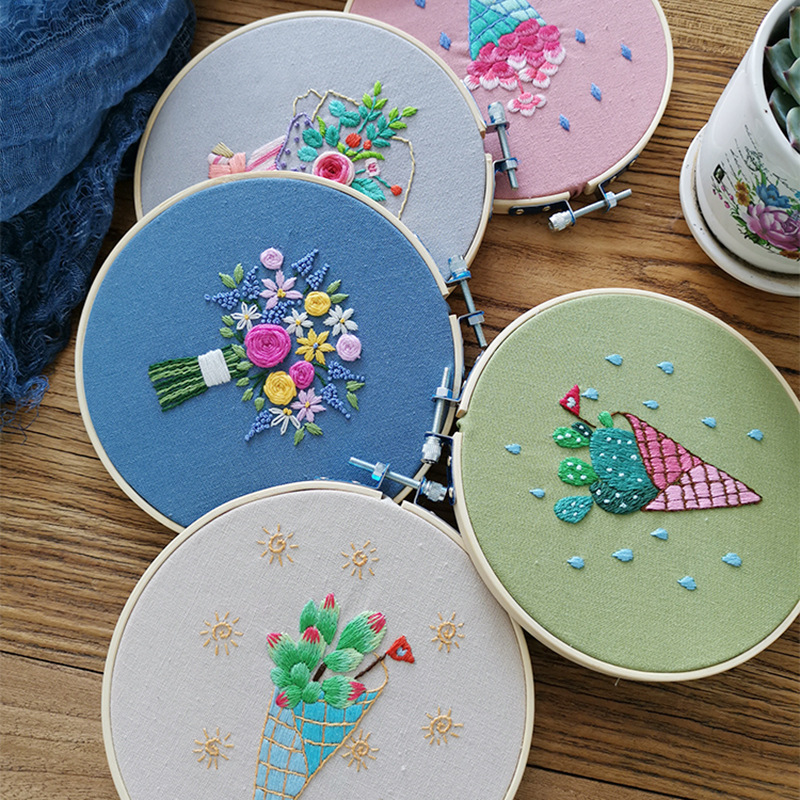 Fábrica al por mayor bordado DIY hecho a mano material paquete matar tiempo principiante creativo tela pequeña pintura