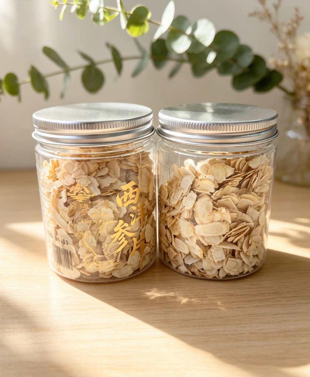 American Ginseng Slices from Changbai Mountain Jilin 50g Bottle for Soup and Tea overview
