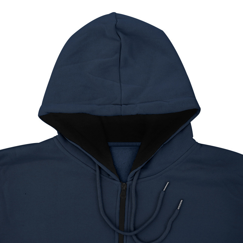 Cross-border E-commerce Autumn Winter Season Solid Color Hooded Fleece Warm Men's Long Sleeve Sweatshirt_voghion.com