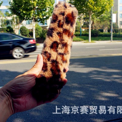 Car Seat Belt Shoulder Cover Plush Leopard Print Shoulder Cover Anti-Strin Neck Safety Belt Cover Winter Cover (Seat belt shoulder pad) - leopard-print-height-is-about-24