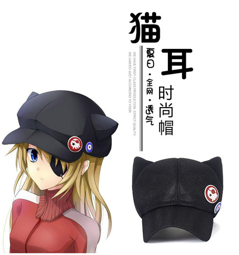 New Era Evangelion EVA Asuka Hat Wholesale Summer Mesh Cat Ears Fashion Cute Hat
