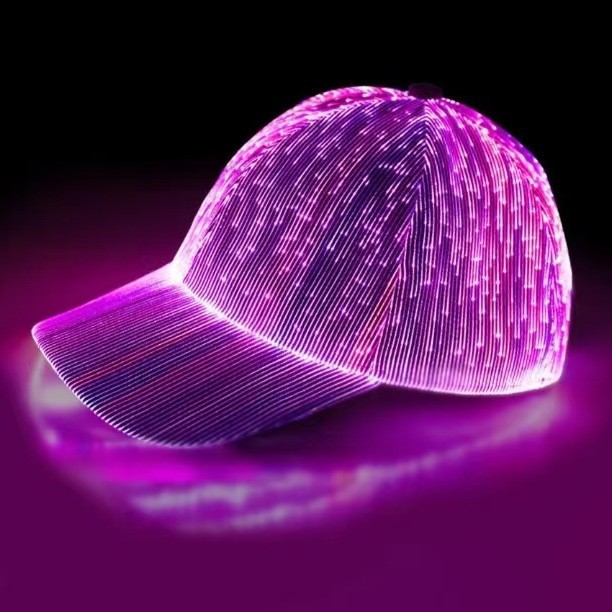 Gorra de Béisbol de Fibra Óptica LED Luminosa para Discotecas y Fiestas