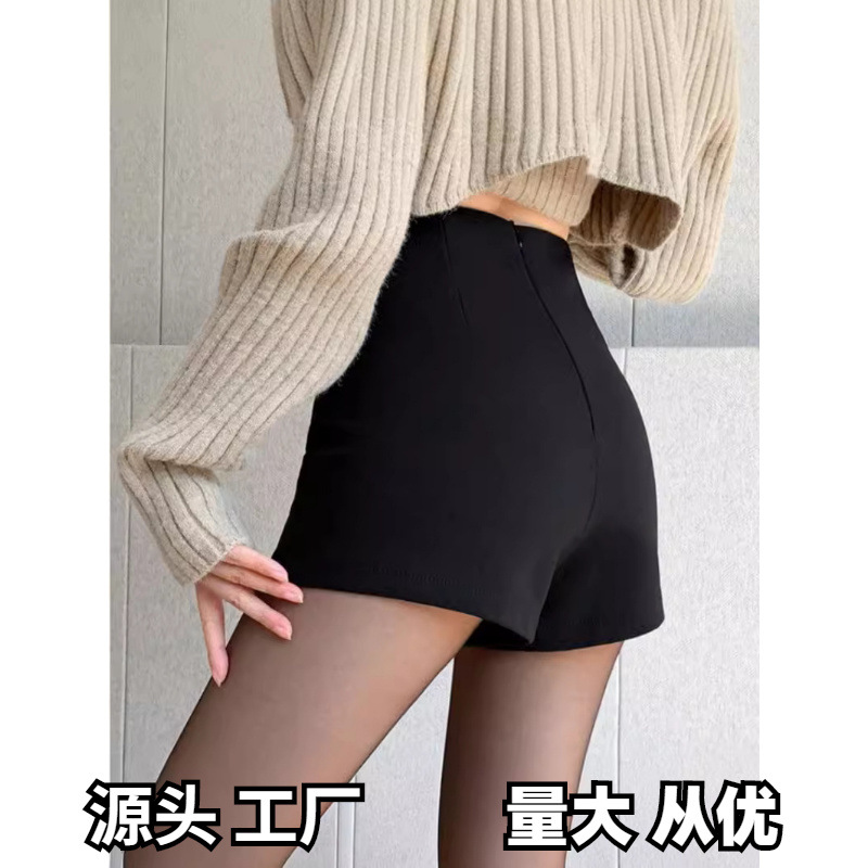 小个子黑色西装短裤女2025年夏季新款外穿高腰显瘦a字韩版打底裤