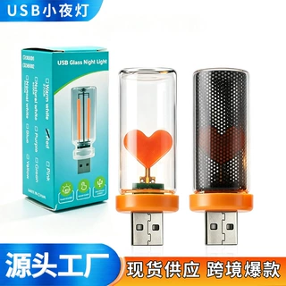 跨境触控车载氛围灯陶瓷LED玻璃瓶浪漫迷你多场景用USB触摸小夜灯