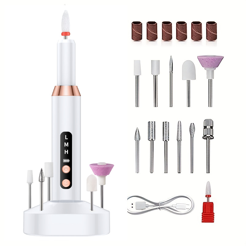 Yuqiu hogar amoladora de uñas eléctrica instrumento de belleza de uñas manicura portátil pluma de molienda máquina de molienda inalámbrica pequeña pluma de molienda