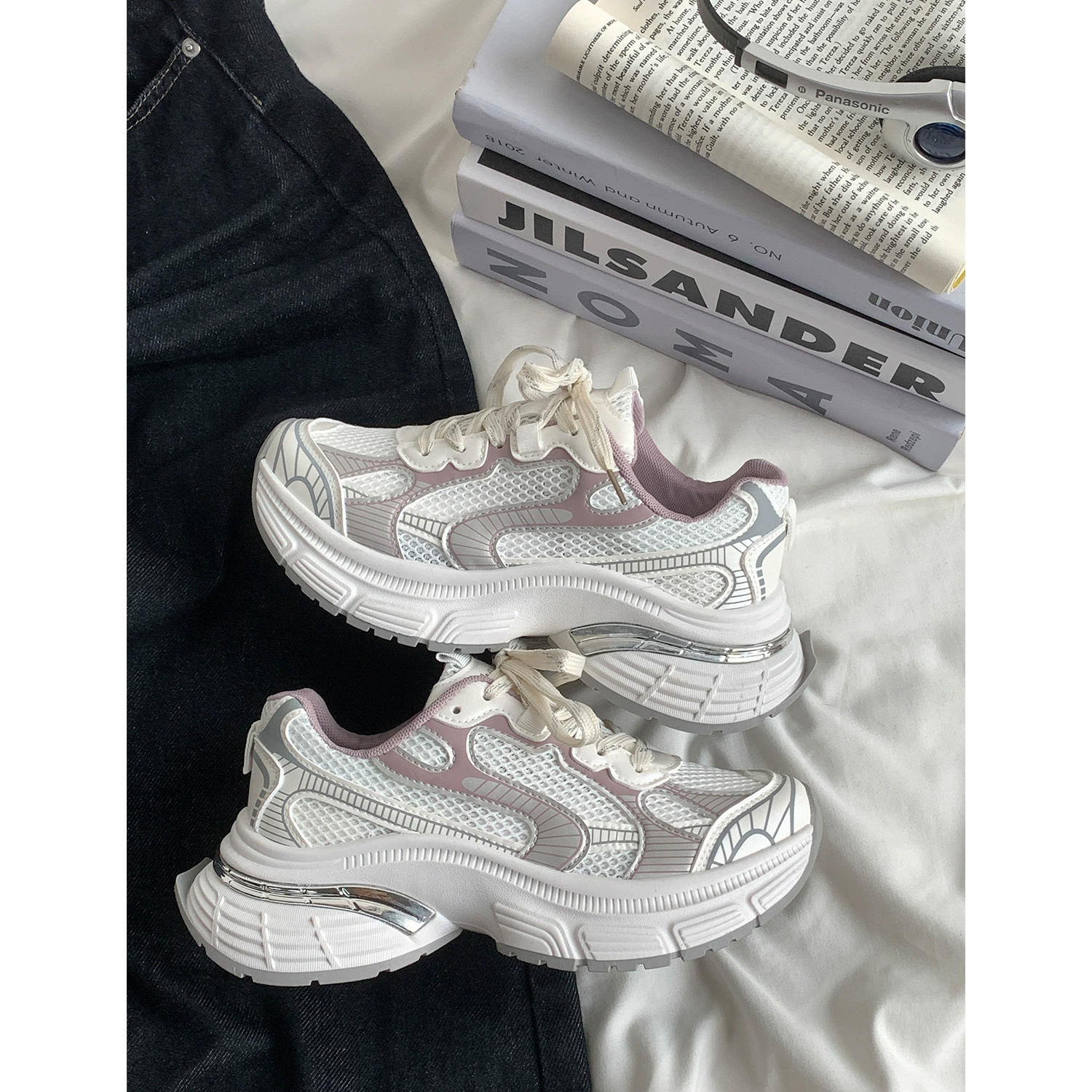 Yuanyi Shoes 2025 весна-лето новые массивные подошвы, дышащие «dad» кроссовки для женщин MIS-3360