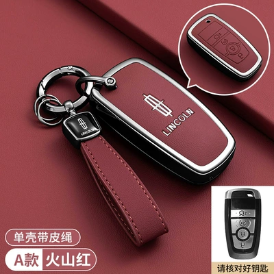 Car key bag case, 25 models of Lincoln - lincoln-a-model-four-button-volcano-red-special-wrist-strap