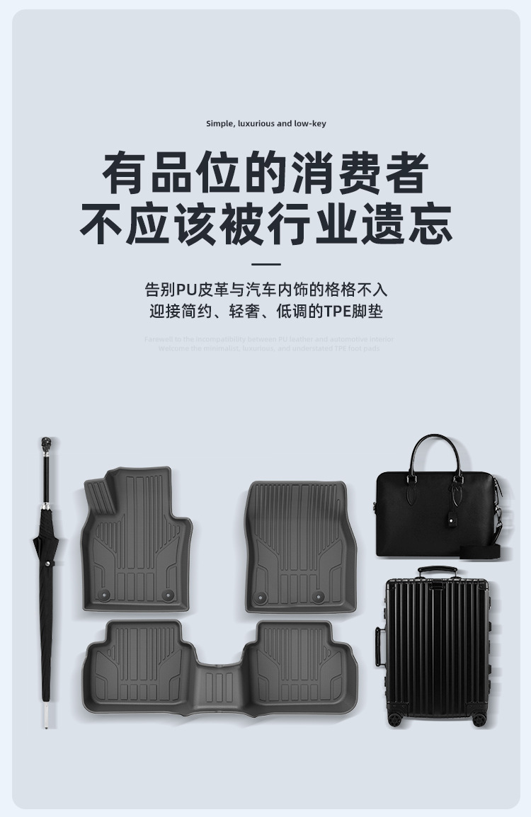 Suitable for 19-25 Mazda Mazda3/Cx-30 Car Floor Mats Waterproof All-Weather Tpe Trunk Mat