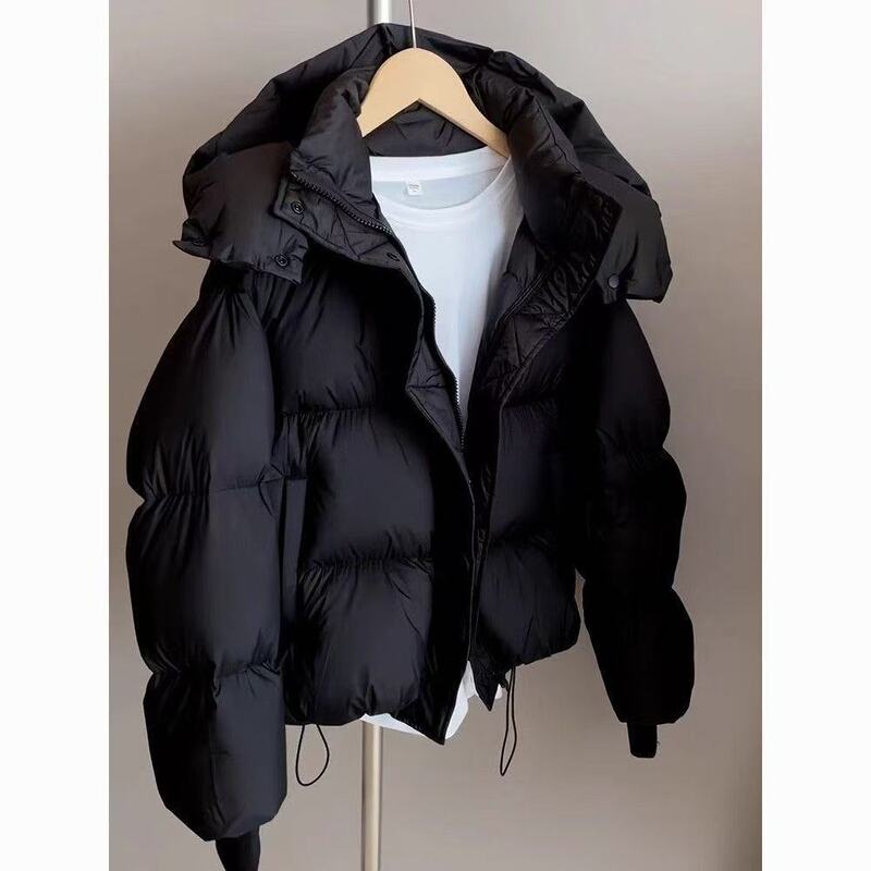 春秋爆款同款羽绒棉服女短款2025冬季新款韩版宽松加厚面包服外套|undefined