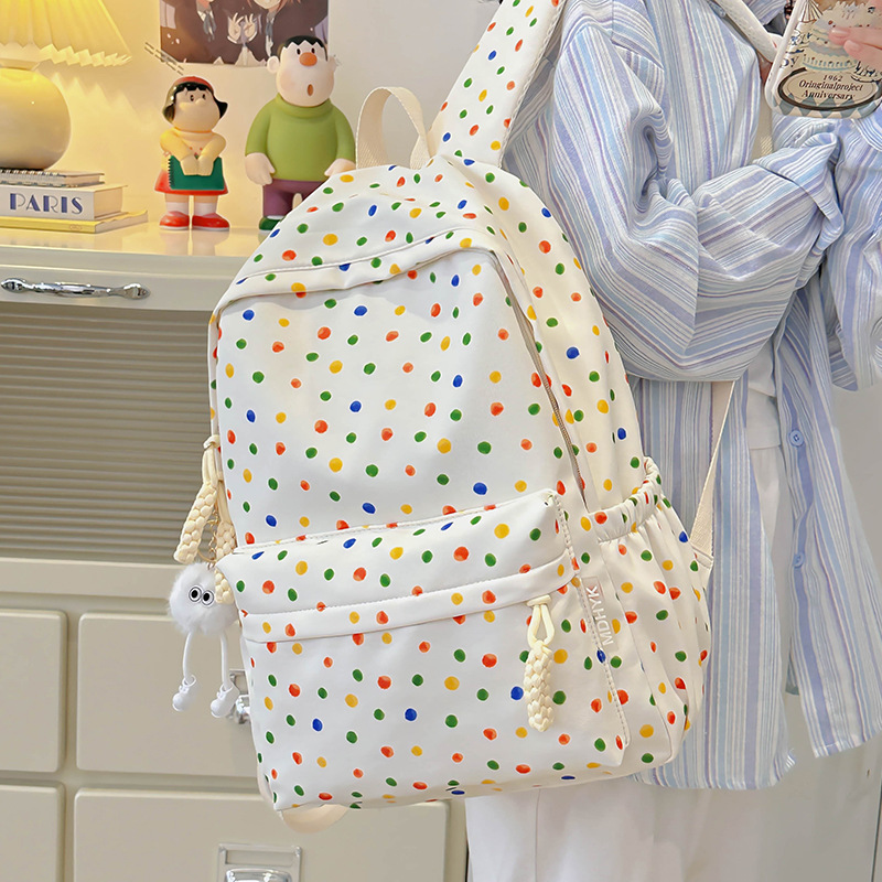 2024 nueva mochila de nailon fresca linda, estudiante de secundaria, estudiante de secundaria, estudiante de secundaria, mochila de viaje, mujer