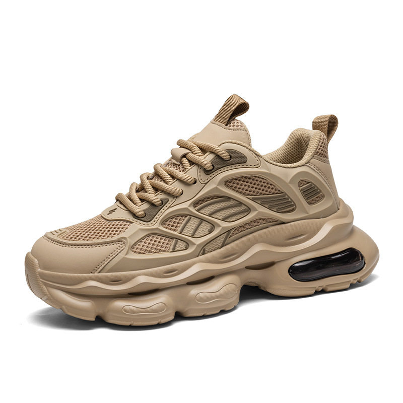 Giày sneaker nam cổ thấp buộc dây đế dày bọc da phong cách thời trang, giày thể thao tăng chiều cao — Cà phê ZS-F 8965m, ZS-F8965 Xingka, ZS-F8965 màu đen